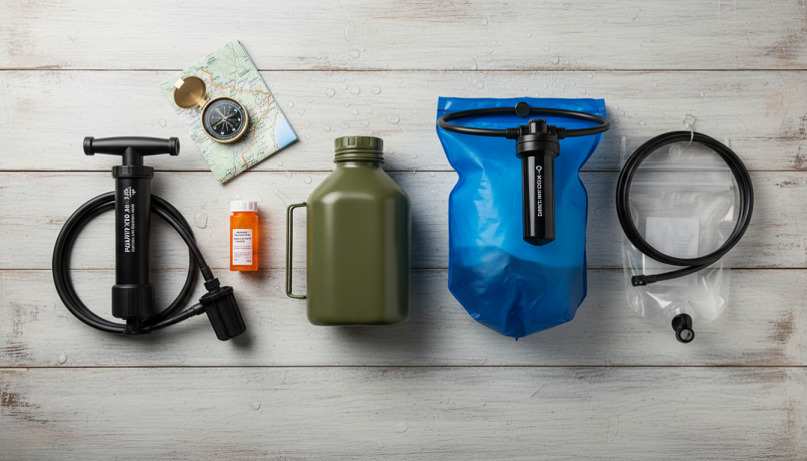 Métodos de purificación de agua: filtro portátil, pastillas potabilizadoras y sistema de filtrado