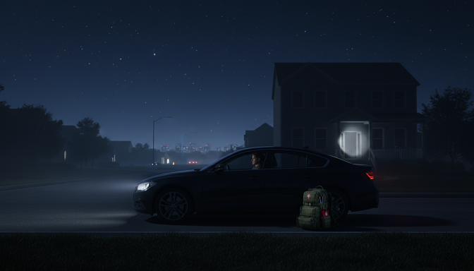 Situación de emergencia con apagón eléctrico y uso de linterna