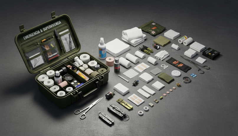 Contenido de botiquín de primeros auxilios completo