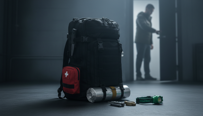 Mochila de supervivencia lista para evacuación